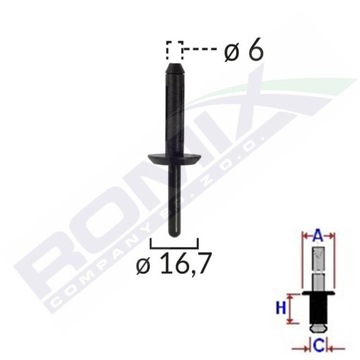 NIT ПЛАСТИКОВЫЙ 6MM CHRYSLER GM FORD OPEL X10SZT