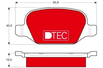 КОЛОДКИ ТОРМОЗНЫЕ - КОМПЛЕКТ DTEC COTEC GDB1396DTE