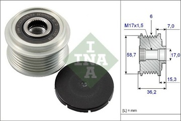 СЦЕПЛЕНИЕ ГЕНЕРАТОРА INA 535 0098 10