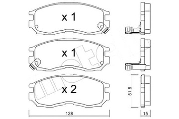 METELLI КОЛОДКИ ТОРМОЗНЫЕ MITSUBISHI SPACE WAGON 91