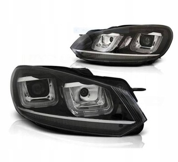 ФОНАРИ VW GOLF 6 VI 08-12 LED (СВЕТОДИОД ) BLACK ХОДОВЫЕ ОГНИ ДХО SILVER LINE