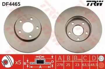 ДИСК ТОРМОЗНОЙ FORD FOCUS II 04-11 - TRW DF4465