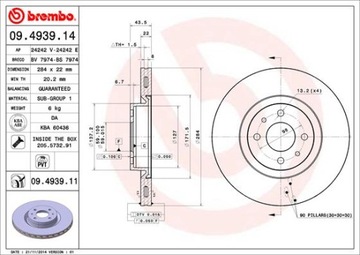 ДИСК ГАЛЬМІВНИЙ BREMBO 09.4939.11