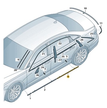 НАКЛАДКА NA ДВЕРЬ ЗАДНЕЕ ДЕКОРАТИВНЫЙ ПРАВОЕ AUDI A8 D5 ASO ORYGNIAŁ НОВЫЙ