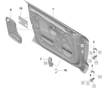 НАКЛАДКА ДВЕРЬ LEWYCH KONSTRUKCJA PORSCHE TAYCAN AUDI E-TRON 9J1837915A