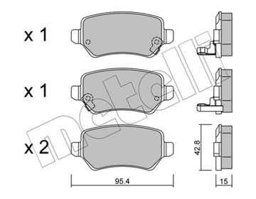 METELLI 22-0542-0 КОМПЛЕКТ КОЛОДОК ТОРМОЗНЫХ, HAMU