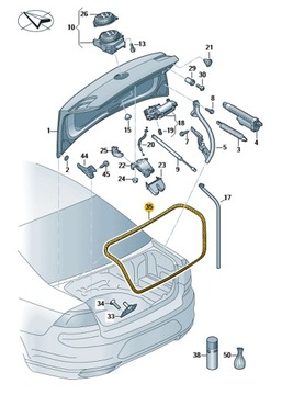 УПЛОТНИТЕЛЬ КРЫШКИ БАГАЖНИКА БАГАЖНИКА VOLKSWAGEN PASSAT B8 OE