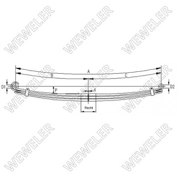 РЕССОРА DAF WEWELER F017T661ZA75, O.E. 0266236, 29308000