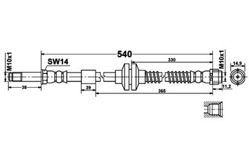 ATE ПАТРУБОК ТОРМОЗНОЙ ГИБКИЙ ПЕРЕД L/P VW AMAROK 2.0 2.0D 3.0D