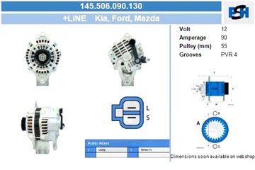 BV PSH ГЕНЕРАТОР MAZDA 90A ГЕНЕРАТОР