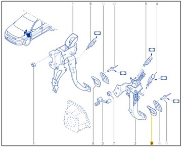 RENAULT OE 8200183752 НАКЛАДКА ПЕДАЛИ СЦЕПЛЕНИЯ