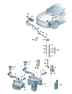 УПЛОТНИТЕЛЬ НАСОС ОМЫВАТЕЛЯ VW SKODA ОРИГИНАЛ