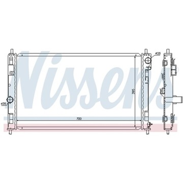 РАДИАТОР, СИСТЕМА ОХЛАЖДЕНИЯ ДВИГАТЕЛЯ NISSENS 61019