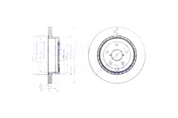 DELPHI ДИСКИ ТОРМОЗНЫЕ ТОРМОЗНЫЕ 2 ШТУКИ. ЗАД SUBARU IMPREZA 2.5 01.08-