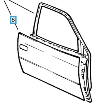 ОБШИВКА ДВЕРЬ ПЕРЕД ПРАВАЯ OPEL ASTRA F 90449532