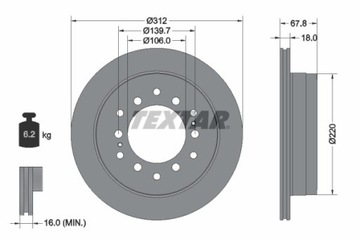 2X ДИСК ТОРМОЗНОЙ TOYOTA ЗАД LANDCRUISER 03- 92170103