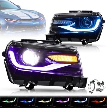 CHEVROLET CAMARO РЕСТАЙЛ 2014-2015 ФАРА ФОНАРИ ПЕРЕДНЯЯ LED (СВЕТОДИОД ) VLAND RGB ЄВРОПА