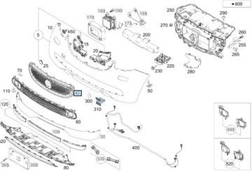 РЕШЁТКА РЕШЁТКА РАДИАТОРА SMART FORFOUR W453