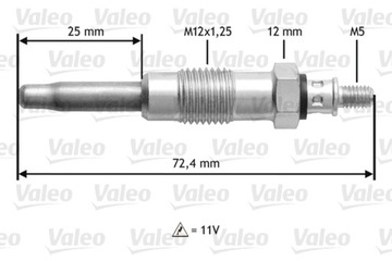 VALEO 345100 VALEO СВЕЧА НАКАЛА