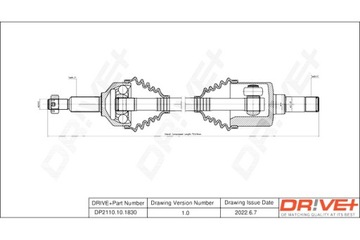 DRIVE+ ПОЛУОСЬ ПРИВОДНАЯ FORD TRANSIT 12- L