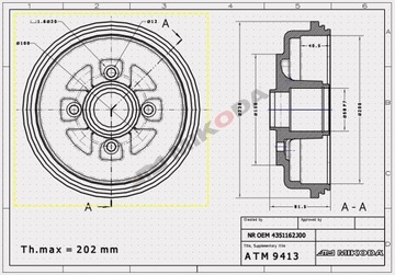 БАРАБАНЫ ТОРМОЗНЫЕ MIKODA TOYOTA AVENSIS _T22_ ЗАД