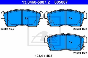 ATE 13.0460-5887.2 КОЛОДКИ ТОРМОЗНЫЕ ПЕРЕД SUBARU JUSTY 1,0-1,3 07-11