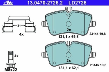 КОЛОДКИ ПЕРЕД MERCEDES CLK 02-, C-KLASA W203 2000-