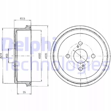 БАРАБАН ТОРМОЗНОЙ TOYOTA COROLLA E10 E11 TOYOTA COROLLA E11 19-99