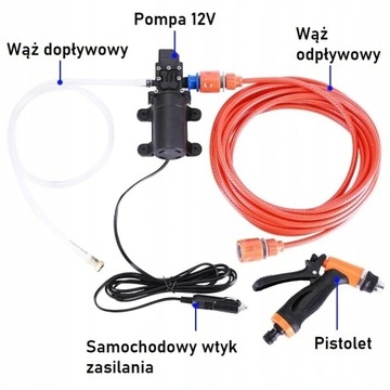 НАСОС CIŚNIENIOWA DO PODLEWANIA 12V 70W КОМПЛЕКТ