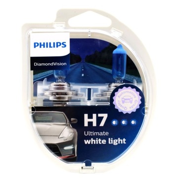 ЛАМПОЧКИ PHILIPS H7 DIAMOND НІЧНОГО БАЧЕННЯ БІЛІ 5000K 12V