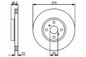 BOSCH ДИСКИ ТОРМОЗНЫЕ ТОРМОЗНЫЕ 2 ШТУКИ. ПЕРЕД TOYOTA MATRIX RACTIS YARIS YARIS