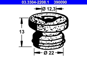 ATE 03.3304-2208.1 ПРОБКА ЗАЛИВНОЙ ГОРЛОВИНЫ, БАК ЖИДКОСТИ HAM