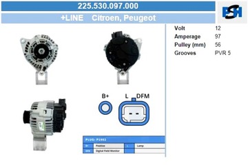 BV PSH ГЕНЕРАТОР CITROEN PEUGEOT 97A ГЕНЕРАТОР