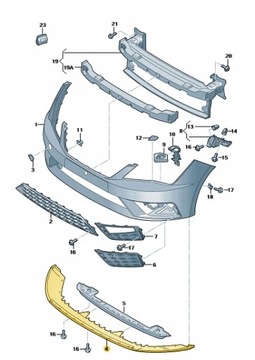 ДОКЛАДКА АНТИКРЫЛО НИЖНИЙ БАМПЕРА ПЕРЕД SEAT LEON 5F0805903A
