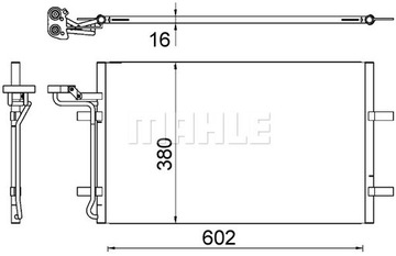 РАДІАТОР КОНДИЦІОНЕРА - КОНДЕНСАТОР, BEHR MAHLE AC 725 000S