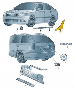 SKODA ПЛЕНКА ЗАЩИТНАЯ ПОРОГА ЗАД ПРАВАЯ OE 1Z0807906E