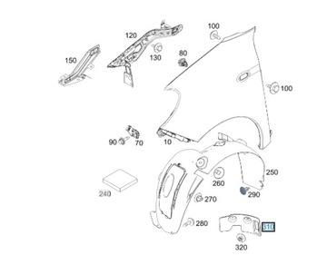 БРЫЗГОВИК ПЕРЕД ПРАВАЯ SMART FORFOUR W453