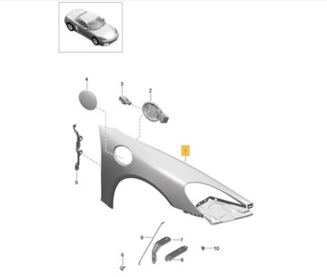 КРЫЛО ПЕРЕДНИЙ ЛЕВЫЙ PORSCHE BOXSTER 718