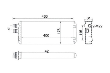 MAGNETI MARELLI ОБІГРІВАЧ 402X177X42MM БЕЗ RUREK БЕЗ КЛАПАНА IVECO