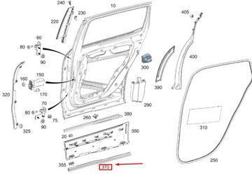 TAY-054 НАКЛАДКА ДВЕРЬ ЗАДНИХ ПРАВЫХ MERCEDES-BENZ GLB X247 A2477376600