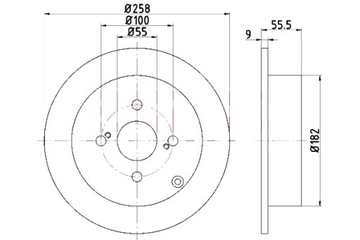 KAMOKA ДИСКИ ТОРМОЗНЫЕ ТОРМОЗНЫЕ 2 ШТУКИ. ЗАД TOYOTA COROLLA E12 01-07