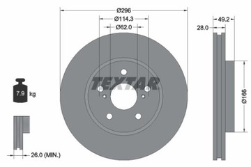 TEXTAR 92135800 ДИСК ТОРМОЗНОЙ