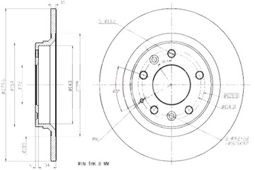 MAXGEAR ГАЛЬМІВНІ ДИСКИ ГАЛЬМІВНІ 2 ШТУКИ. MAZDA T 6 02-