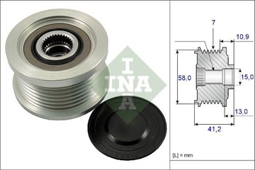 КОЛЕСО ШКИВ ГЕНЕРАТОРА TOYOTA 2,3/3,0 D-4D 535017310