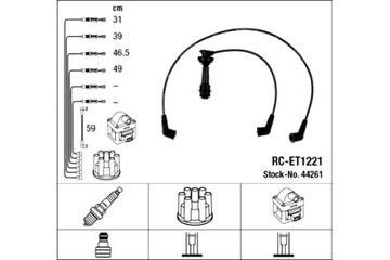 NGK КОМПЛЕКТ ТРУБОК ZAPŁONOWYCH TOYOTA COROLLA 1.6 07.87-10.94