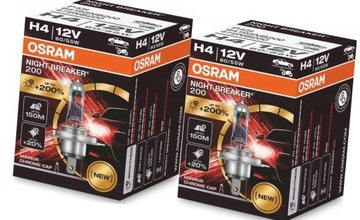 OSRAM ЛАМПОЧКА H4 NIGHT BREAKER LASER +200% +150M 60/55 W 64193NB200