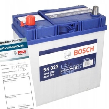 АККУМУЛЯТОР 12V 45AH 330A S4023 BOSCH S4