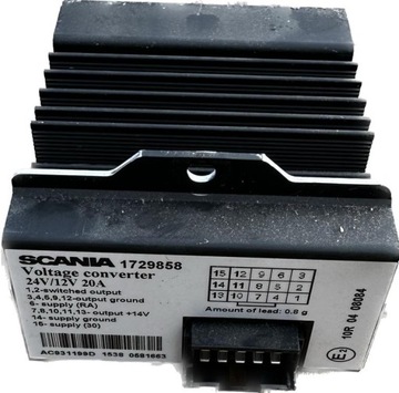 ПРЕОБРАЗОВАТЕЛЬ НАПРЯЖЕНИЯ 24V/12V SCANIA 1729858