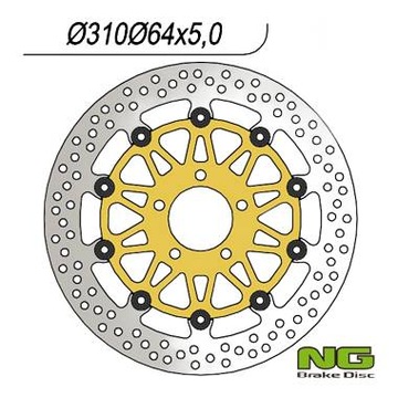 ДИСК ТОРМОЗНОЙ (ПЕРЕД) SUZUKI GS/ GSF/ GSX (310X64X5) ПЛАВАЮЩАЯ (5X10,5MM