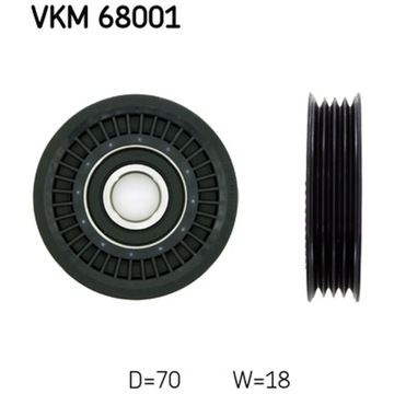 РОЛИК ВЕДУЩИЙ / НАПРАВЛЯЮЩАЯ, РЕМЕНЬ ПОЛИКЛИНОВЫЙ ZĘBATY SKF VKM 68001